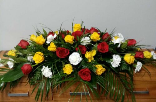 Red, Yellow and White Coffin Spray