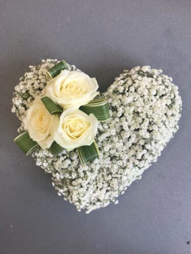 Rose and freesia heart flowers